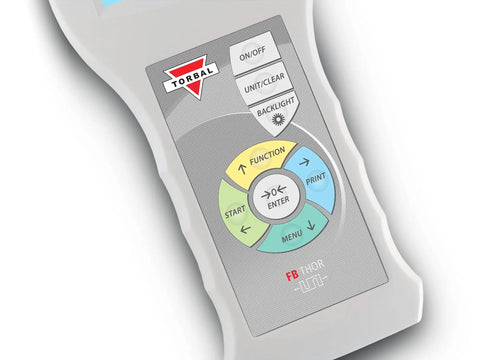 Close-up of the control panel of a Heavy Duty Digital Force Gauge Built Tough For Tension And Compression Work.
