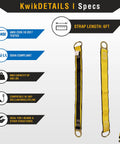 Gibbon Grip 6 Ft Heavy Duty Safety Anchor Cross Arm Strap with ANSI OSHA compliance details and features on display