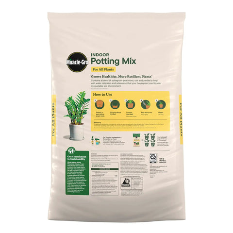 Start Your Indoor Plant Glow Up For Top Shelf Potting Mix For All Houseplants Keeping Roots Thriving For Up To Six Months With Peat Moss Coconut Coir And Perlite Boosting Water Retention And Release In A 6 Quart 2 Pack Bundle Ready For Any Room - bag front view with instructions