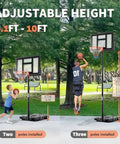 Backyard Portable Adjustable Basketball Hoop System for Indoor Outdoor Play, 44 Inch Shatterproof Backboard with height scale