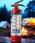This 2.5 Lb Abc Fire Extinguisher Is A Total Game Changer For Home Garage And Car Safety, shown outdoors near a fire.