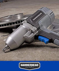Beefy 7.5 Amp 1/2 Inch Impact Wrench Delivers 240 Ft-Lbs Torque, 2200 RPM, 2700 IPM With Friction Ring Anvil next to brake discs