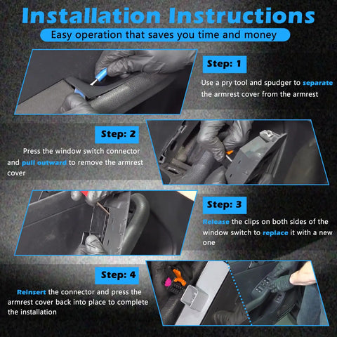 Installation instructions for Driver Front Left Power Window Switch Replacement For Volkswagen Vehicles Fits 2010 To 2018 GTI Jetta Passat CC SportWagen Tiguan Limited Perfect Fitment With Plug And Play Install And Durable OEM Style Build