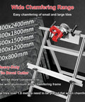Precision Electric Tile Chamfer Machine With 43 Degree Angle Cutter Uses 12V Wet Cooling System Delivering 13000 Rpm for profiling large tiles.