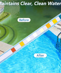 Easily Monitor Salt Levels pH Chlorine And Hardness With Zero Fuss Using These Top Shelf 150 Count Nine In One Pool Test Strips To Keep Your Backyard Oasis Swim Ready before and after pool water clarity