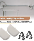 2 Pack Gray Iron Sun Visor Clip Retainer for Ford Fusion 2013-2016 and Lincoln MKZ 2013-2016 shown detached and installed