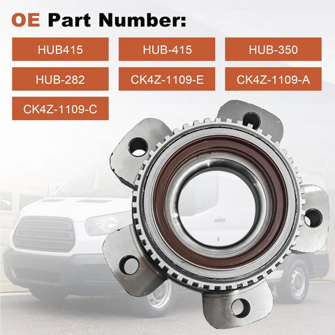 Rear Wheel Bearing And Hub Assembly Fits Ford Transit 150 250 350 3.5L V6 3.7L V6 HUB415 detailed view of OE part numbers.