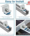 10 Pack Heavy Duty Solar Panel End Clamp Brackets installation steps with adjustable aluminum components for RV and PV use.