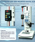 Wheel Operated Push Pull Force Gauge Test Stand, Built Tough Two In One Tension And Compression Rig With Crisp Linear Scale and digital scale.