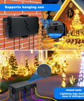 Heavy Duty Outdoor Electrical Box With Six Cable Ports And Ip54 Waterproof Cover mounted on a brick wall with lights.