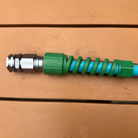 Two Pack Heavy Duty Five-Eighths Inch Garden Hose Female Connectors With Bend Restrictor And Kink Absorber Metal Replacement Ends Repair Fittings For Five-Eighths Inch Hoses Easy Grip Plastic Hose Coupler Kit