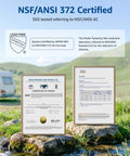 NSF Certified documents for Top Shelf NSF Certified RV Inline Water Filter For Campers And Garden Hoses to eliminate chlorine.