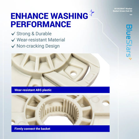 Washer Basket Driven Hub Kit Replacement For Maytag Whirlpool Kenmore Washers Replaces AP5665171 W10528947 close-up view
