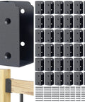 Top Shelf 201 Stainless Steel Deck Railing Connectors Built Like A Tank Heavy Duty 2 X 4 Actually 1.5 X 3.5 Inch Hidden Bracket Supports For Handrails Barn Beams set with 36 black finish brackets and screws.