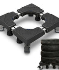 Heavy Duty Tire Dolly With 500 Lb Load Capacity And Smooth Rolling Garage Storage Rack with stacked tires on dolly.