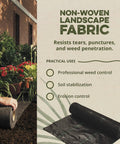 Commercial-Grade Weed Control Fabric 4 Ft By 250 Ft, Tough-As-Nails Woven Landscape Barrier for outdoor projects