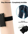 All In One Urine Test Practice Kit With Ten Temperature Strips shown with discreet strap on arm for invisible carrying.