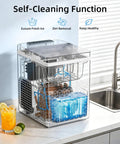 Compact Countertop Ice Maker With One Touch Auto Clean System That Skips The Grunt Work Cools Down Fast And Spits Out Crisp Crystal Clear Ice on kitchen counter