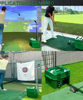 Automatic Golf Tee Machine With Infrared Sensor Ball Release used in driving range and indoor simulator setups.