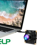 Low Light USB Camera Module With Starvis 0.0001 Lux, 1080P H.264 Web Cam connected to laptop, showcasing wide-angle view