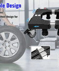 Heavy Duty Tire Dolly With 500 Lb Load Capacity And Smooth Rolling Garage Storage Rack with adjustable dual-wheel design and tire fitting.