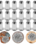 Flat Head Knurled Rivet Nuts Kit Stainless Steel 120 Piece Set Threaded Rivets for Easy Install on tables and in packaging