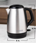 1.7L Cordless Electric Kettle With Rapid Boil Technology And Auto Shutoff, Stainless Steel Water Heater For Tea And Coffee, KE1700SD