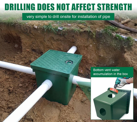 Installed Underground Splice Box With Solid Inspection Cover And Deep Plastic Enclosure For Cable Duct Access Electrical Junctions