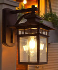 Modern Black Exterior Porch Light Wall Mount Lantern for Home Front Porch Patio Waterproof Outdoor Aluminum Clear Glass