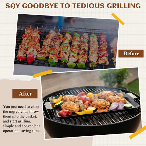 Heavy Duty Stainless Steel Grill Tray Set 3 Pack Nonstick Perforated Grill Baskets With Handles For Veggies And Barbecue