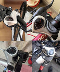 7 Speed Thumb Shifter Set For Bikes, Left 3 Speed Front And Right 7 Speed Rear, close-up of TX50-7 Lever Pair on handlebars