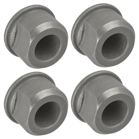 4 Pack Front Wheel Bushing And Bearing Set Compatible With Craftsman Husqvarna John Deere Tractor X105 X106 X107 X110 X115 X116 X117 X120 Replace Part Number 532009040 532124959, gray metal bushings.