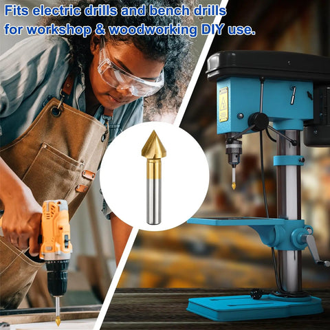 Slick And Sharp 60 Degree Countersink Drill Bit 16.5mm Premium Cobalt Steel Single Flute Cutter for drills and woodwork.