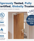 Heavy Duty Commercial Door Closer FS 6300 Auto Hydraulic Spring Hinge Grade 1 UL ADA ANSI A1564 installed on wood door