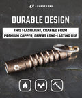 Beta Quick Release V2 Keychain LED Flashlight in copper, durable and magnetic, ideal for everyday carry and reliable visibility.