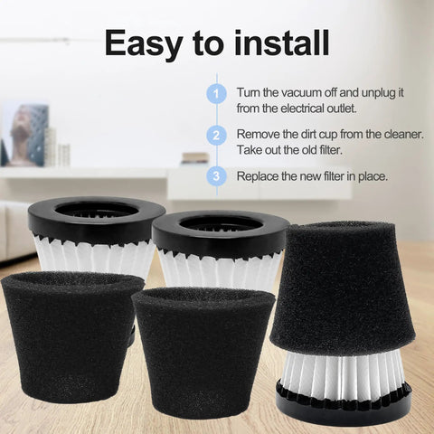 Three Pack Handheld Vacuum Cleaner Filter Set For Dirt Devil Scorpion Handheld Vacuums Style F117 Compatible With Part AD40117