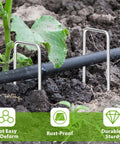 Heavy Duty 12 Inch Landscape Staples U Shaped Ground Stakes Galvanized 8 Gauge Steel for Outdoor Decor and Irrigation