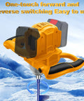 Badass Cordless Post Hole Digger Auger Bit Boosts Your Rig To 40V Power Compatible With Dewalt 20V Battery For Homeowners And Pros Heavy Duty Electric Tool For Digging Fence Holes Without Breaking A Sweat showing one-touch control features.