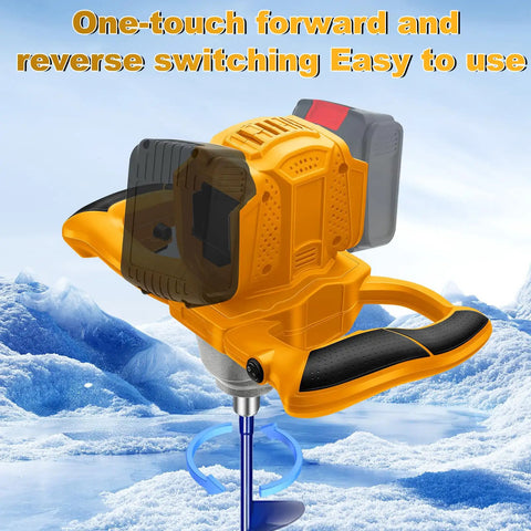 Badass Cordless Post Hole Digger Auger Bit Boosts Your Rig To 40V Power Compatible With Dewalt 20V Battery For Homeowners And Pros Heavy Duty Electric Tool For Digging Fence Holes Without Breaking A Sweat showing one-touch control features.
