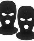 2 Pack 3 Hole Full Face Mask Balaclava Ski Mask For Winter Outdoor Sports Soft Polyester Cotton Face Cover Keeps Eyes And Mouth Exposed