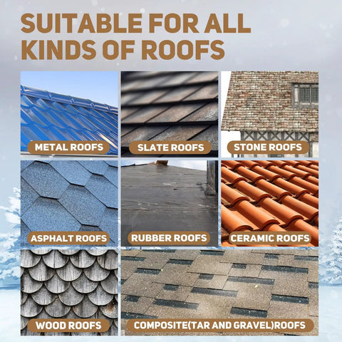 Different roof types suitable for Self Regulating Heating Cable Kit Pre Assembled For Roof Deicing And Pipe Freeze Protection 75 Foot