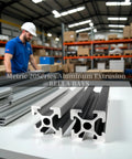 4 Pack 48 Inch V Slot Aluminum Extrusion Profile Heavy Duty Linear Rail Frame Silver Anodized European Standard Kit To Level Up Your Rig For 3D Printers And Cnc Builds Rock Solid Upgrade on display in a warehouse.