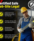 Worker holding Nylon Sling Sleeve Wear Pad For Lifting Slings 2 Inch Made In USA Hook And Loop Closure Abrasion Protection