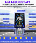 Big Screen E Bike LCD Display With Bluetooth App Control For Bafang UART Mid And Hub Motors showing speed and settings