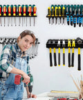 4-Piece Wall Mount Tool Organizer Set With Screwdriver Organizer, Wrench Holder, Pliers Holder, Hammer Rack in workshop