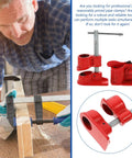 1/2 Inch Quick Release Pipe Clamp Red For Woodworking And Gluing Workhorse Cast Iron Carpenter Clamp Tool shown in use and parts
