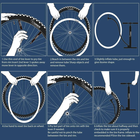 Step-by-step guide to installing Two Pack 700C Bike Tubes With FV48mm Presta Valve Fits 700x35C To 700x43C Tires.