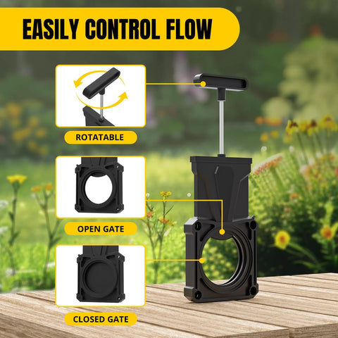RV Waste Valve Gate Replacement For 3 Inch Valves with rotatable handle, ABS plastic, stainless steel shaft, and open/closed gate function