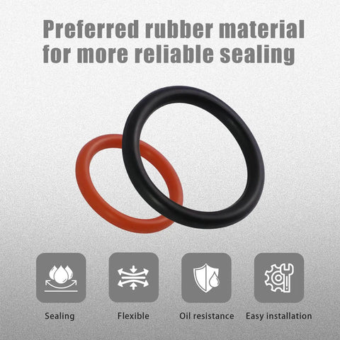 Kick Those Sneaky Power Steering Stop Leak Fluid Drips Once And Forever With This Sweet O Ring Kit Replacement Set Built Tight For Honda Ridgeline Mdx And Rdx Models. Black and red rubber O-rings shown for power steering replacement.