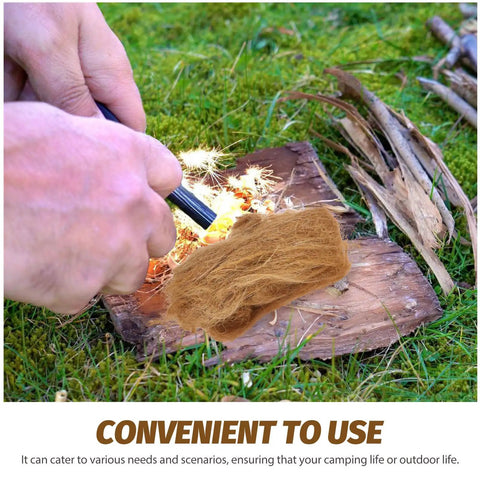 Natural Jute Fire Starters Four Pack Lightweight And Easy To Carry Outdoor Fire Starter Tools For Camping Backpacking Survival